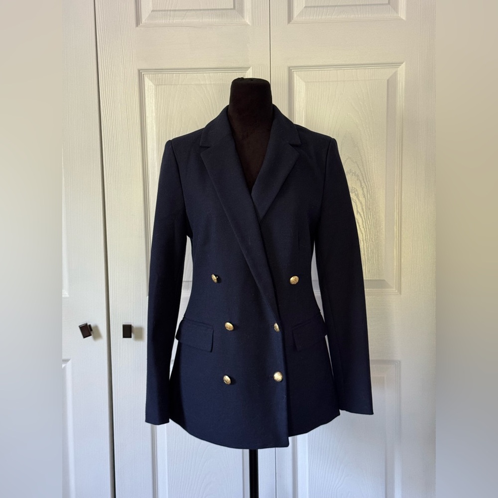 GAP Blue and Gold Blazer Structured Suit Jacket
